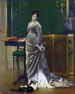 遊び心のある猫 作： Gustave Léonard de Jonghe
